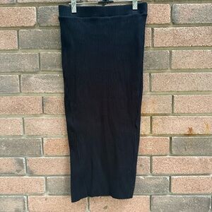Stateside Black Ribbed Pencil Skirt Size Medium NWOT